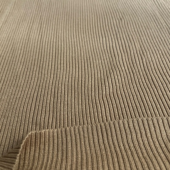 CAROLINE CONSTAS Collections Cassandra Ribbed Knit Dress in Camel Bell sleeves - Picture 13 of 13